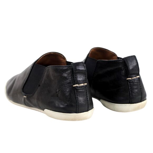 Frye BLACK REAL LEATHER ELASTIC SIDE ROUND TOE COMFORT LOAFER FLATS SHOES Sz8.5M - Picture 5 of 10